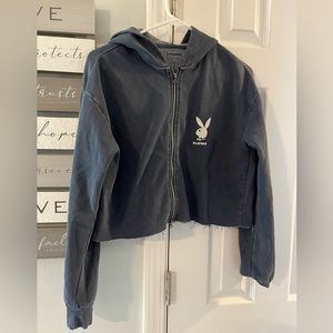 PacSun cropped zip up hoodie